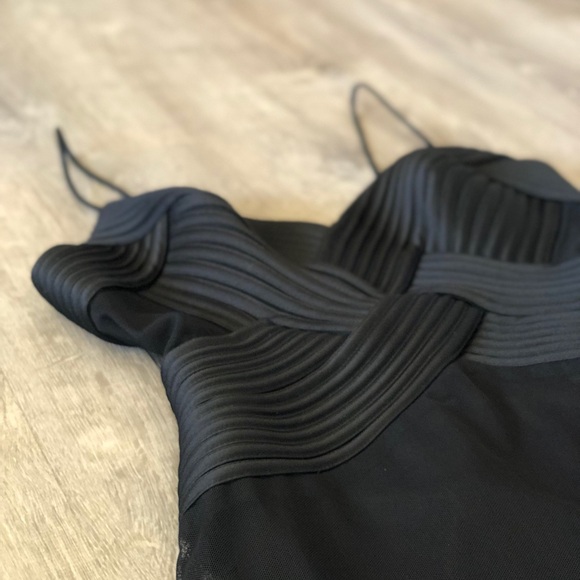 Cache 2000s Black Mesh Midi Long Elegant Dress in Black US 8 Y2K - Picture 3 of 13